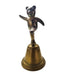 Vintage Brass Dancing Balancing Ballerina Bear Hand Bell