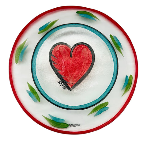 Kosta Boda Glass Heart Ulrica Hydman-Vallien Hand Painted Plate