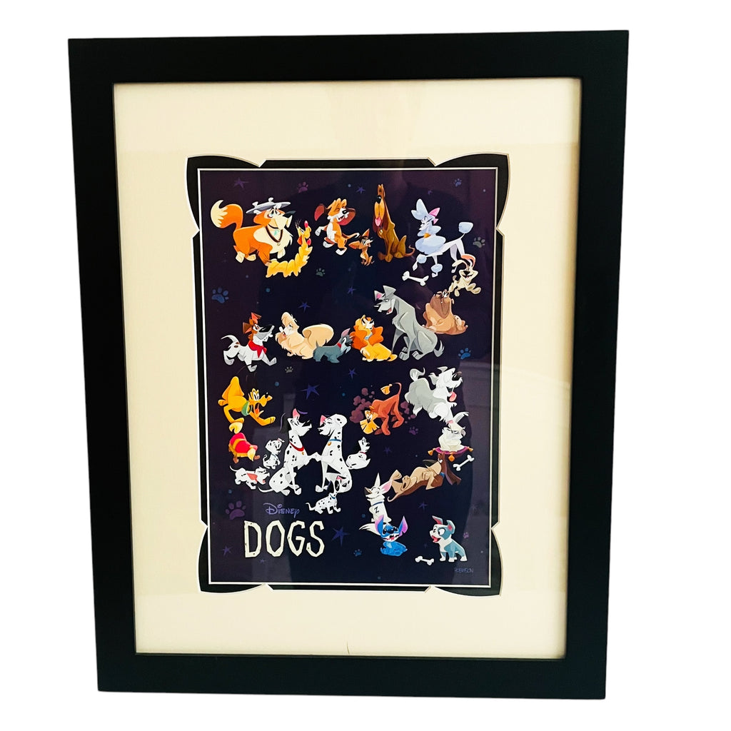 Disney Dogs By Bill Robinson Matted Framed Art Print