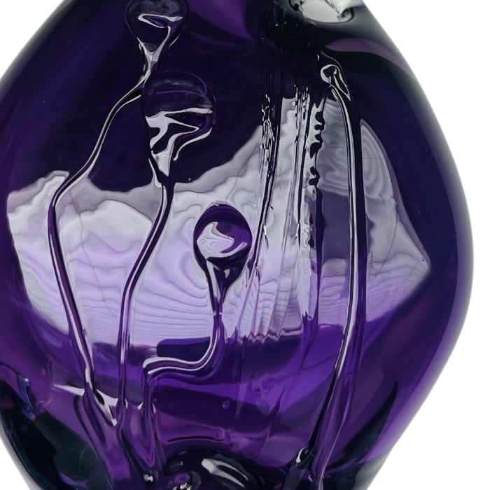 Vintage Loren Chapman Purple Art Glass Signed Bud Vase