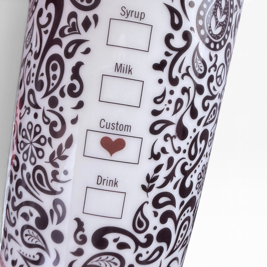 Starbucks Jonathan Adler Red Heart 12 oz Coffee Tumbler Travel Mug Cup