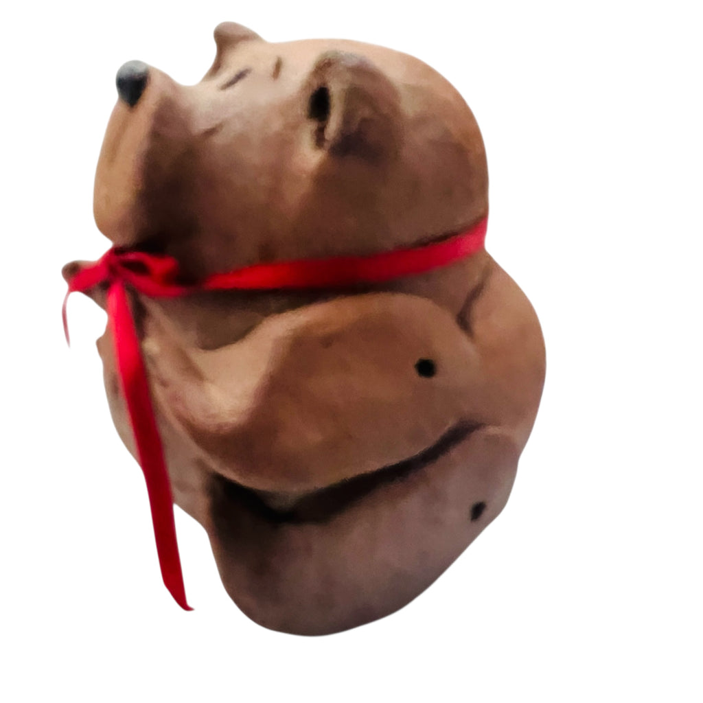 Vintage Sir Mud Clay Heart Trinket Bear