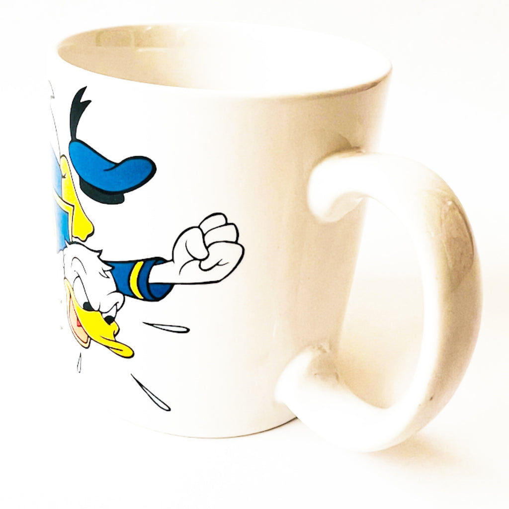 Vintage Disney 1980s Donald Duck Character Getting Angry Ceramic Mug