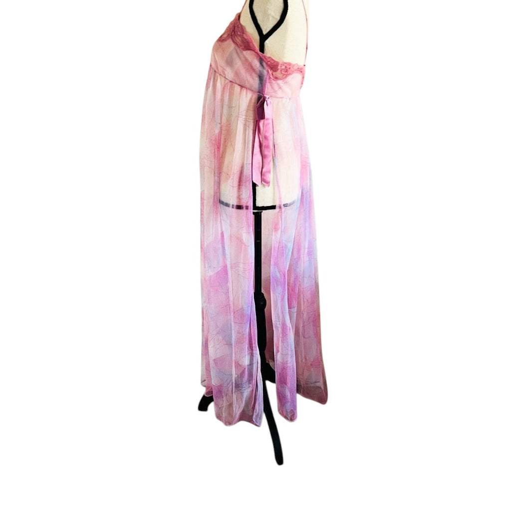 Vintage Lily of France by Rosa Puleo-Szule Sheer Nightgown & Robe Peignoir Set