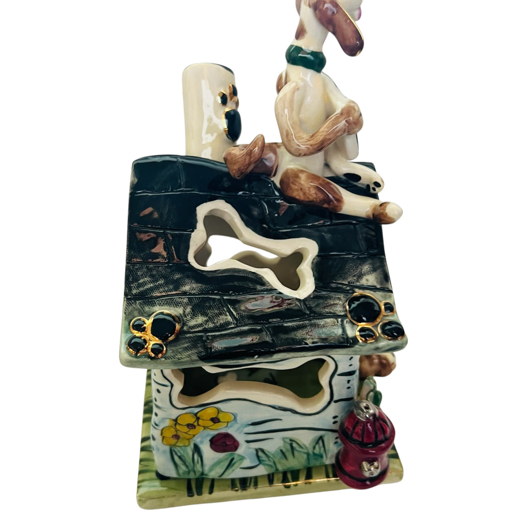 Vintage Blue Sky Puppy Palace "No Katz" Heather Goldminc Tealight Candle Holder