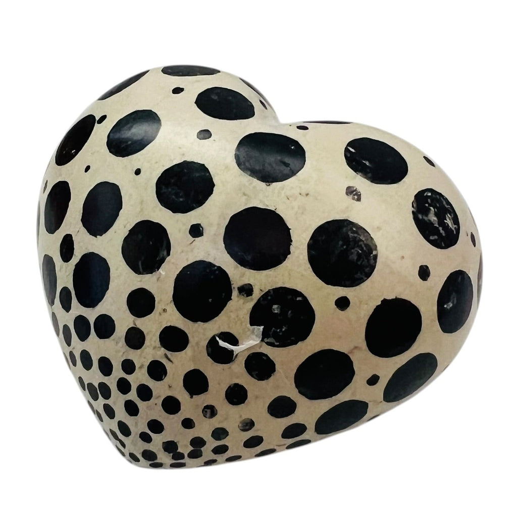 Polka Dot Heart Painted Decorative Sculpture