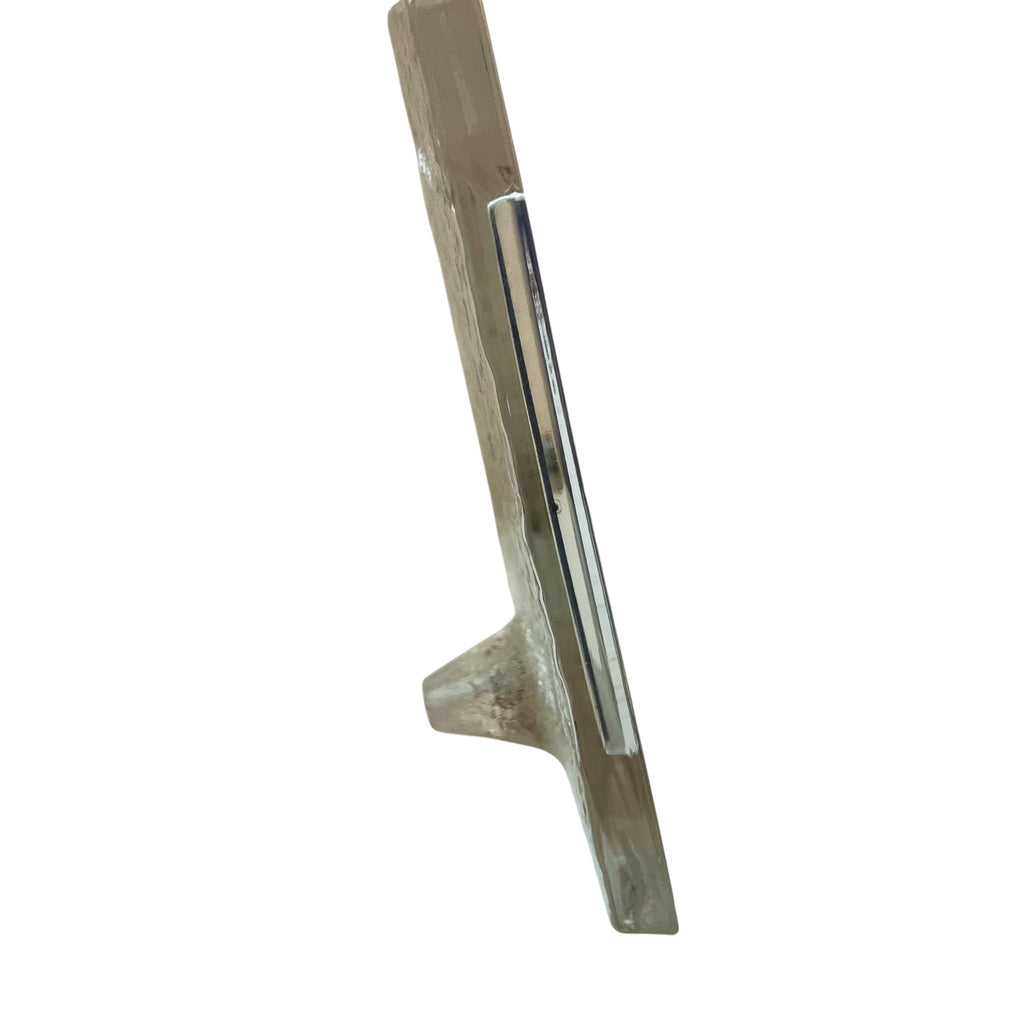 Vintage Studio Nova Crystal JAPAN Trapezoid Clear Glass Textured Picture Frame