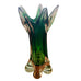 Vintage Murano Swung Pink Green Art Glass Vase