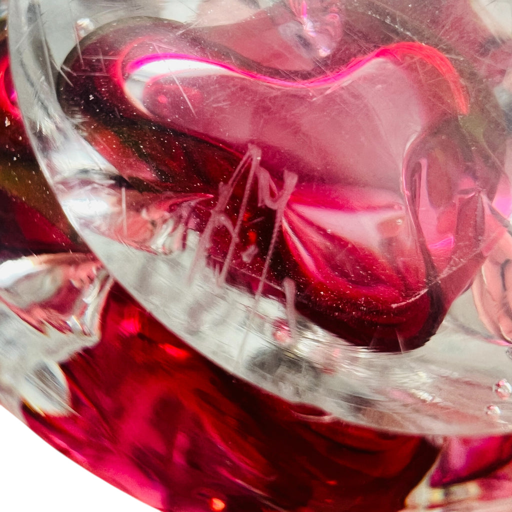 Vintage Adam Jablonski Signed Teardrop Art Glass Paperweight