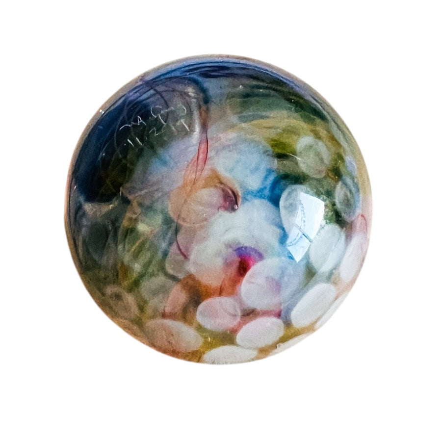 Vintage Art Glass Swirl Cyclone Signed Mike Gong Marble