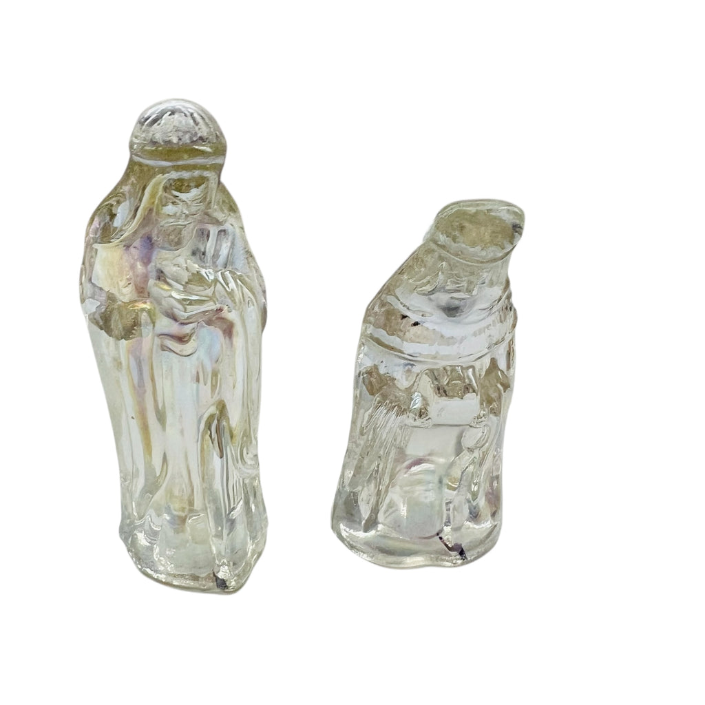 Vintage Iridescent Glass Nativity Figurines