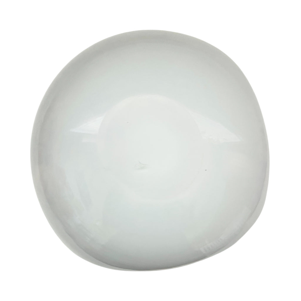 Vintage Murano Brown Gold Glitter Inclusions Cased White Bowl