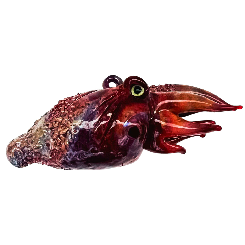 Squid Hand Blown Art Glass Pended Figurine