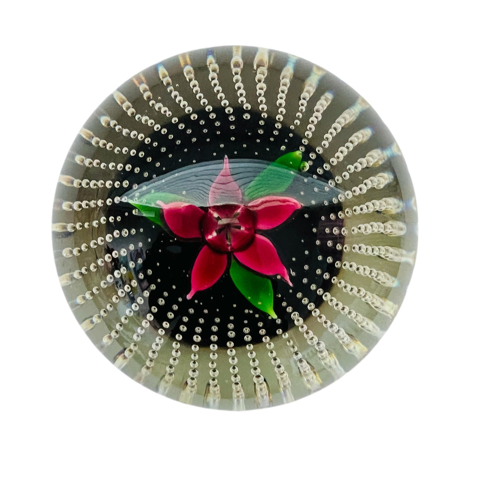 Caithness Glass Flower in the Rain Art Glass Paperweight
