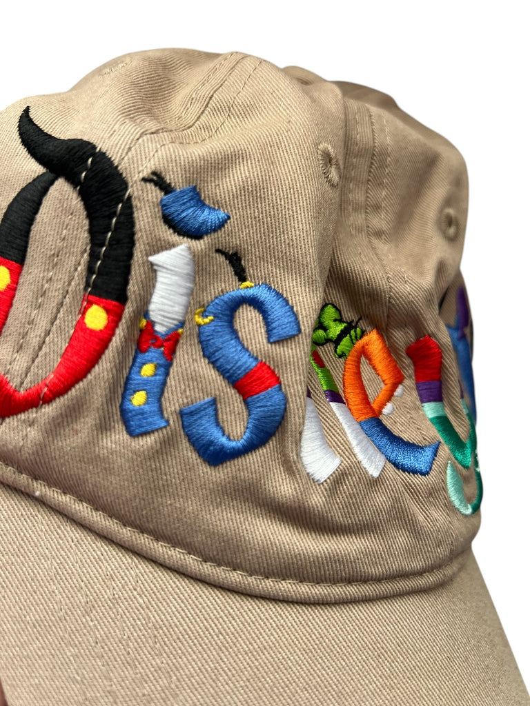 Disneyland Embroidery Characters Spellout Logo SnapBack Hat