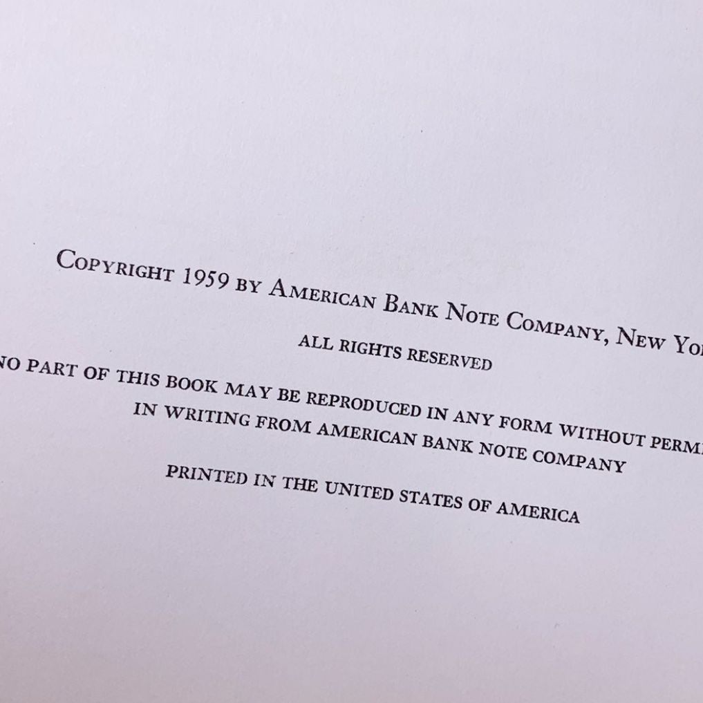 Vintage The Story of the American Bank Note Company 1959 Book