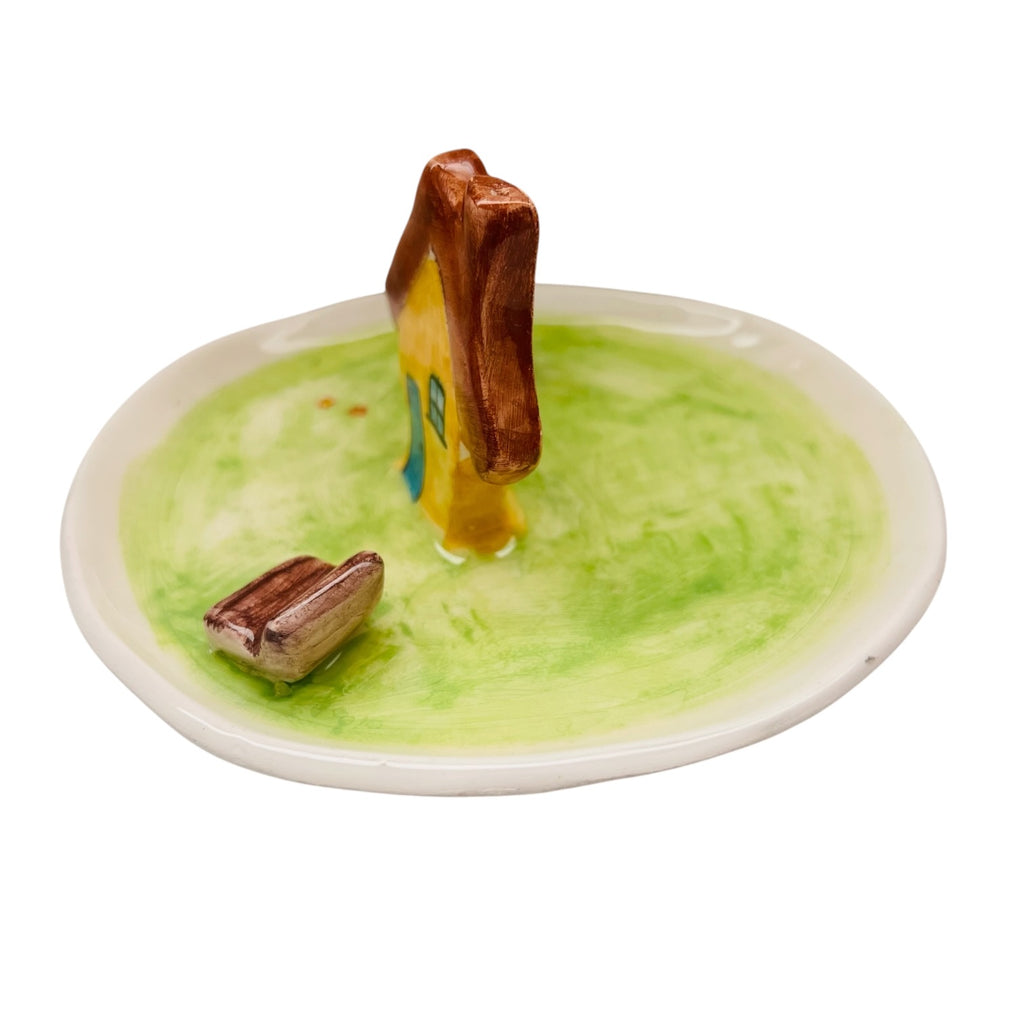 House Ceramic Tea Light Holder Trinket Jewelry Dish