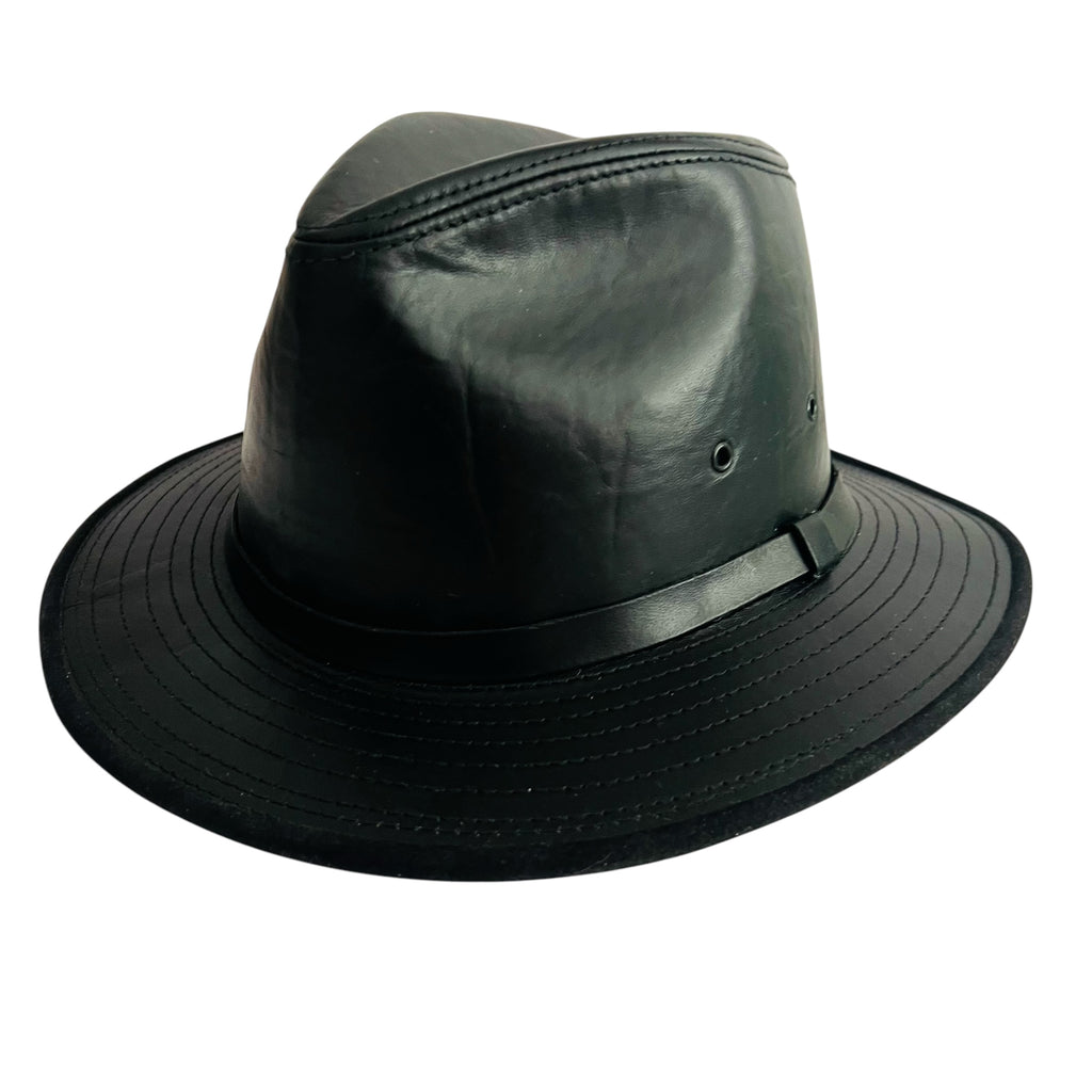 Vintage Wilsons Leather Fedora Hat Genuine Leather Hat Made in U.S.A.