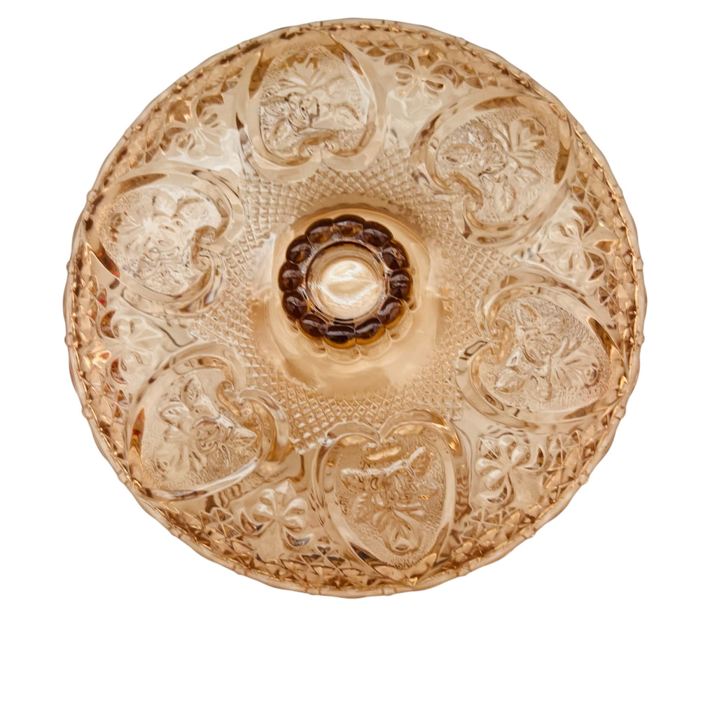 Vintage Pressed Glass Candy Dish with Lid