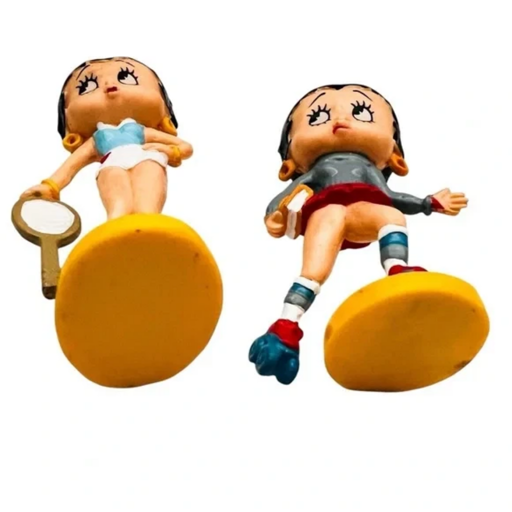 Vintage Betty Boop By Marty Toy Tennis And Roller Skating Plastic Figurines