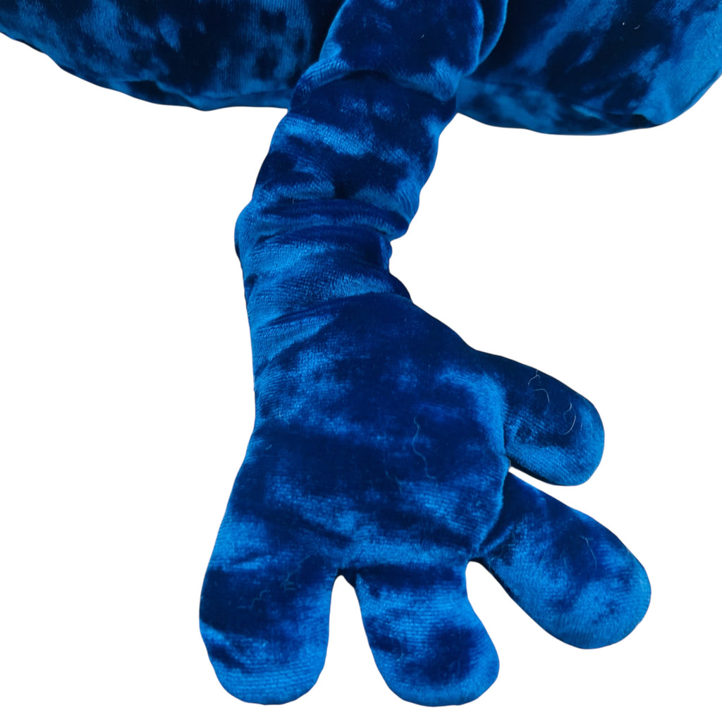 Vintage Commonwealth Velvet Blue Frog Stuffed Animal Plush