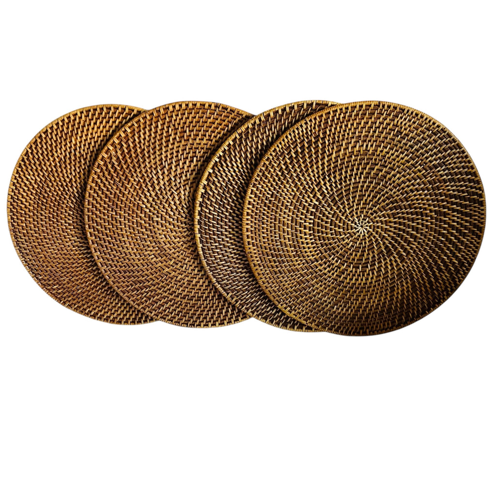 Rattan Handwoven Round Placemats (Set of 4)