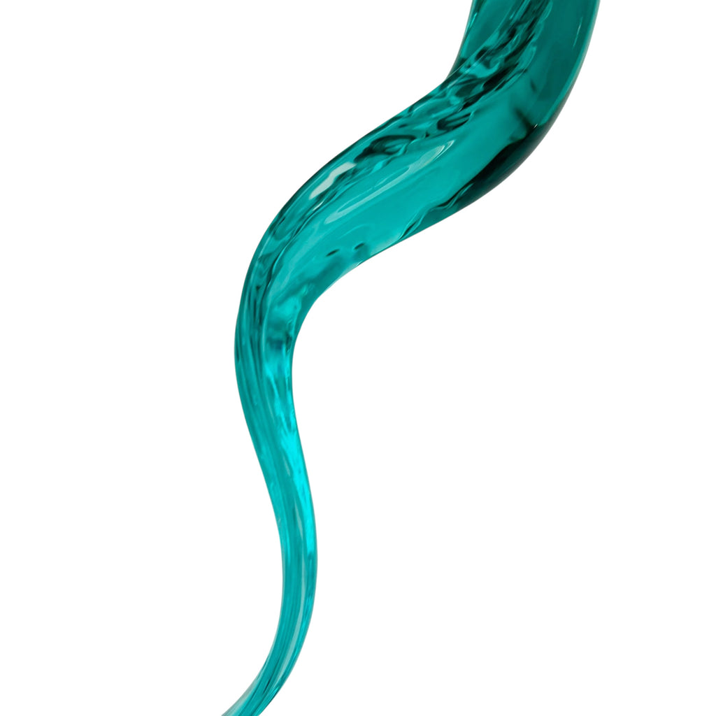 Vintage Fish Sleek Teal Art Glass Sculpture