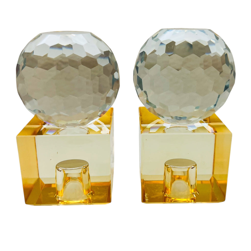 Crystal Ball Taper Candle Holder Pair of 2