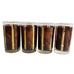 Vintage Libbey Brown Wood Grain Gold Stripe Drinking Glasses Set Of 4