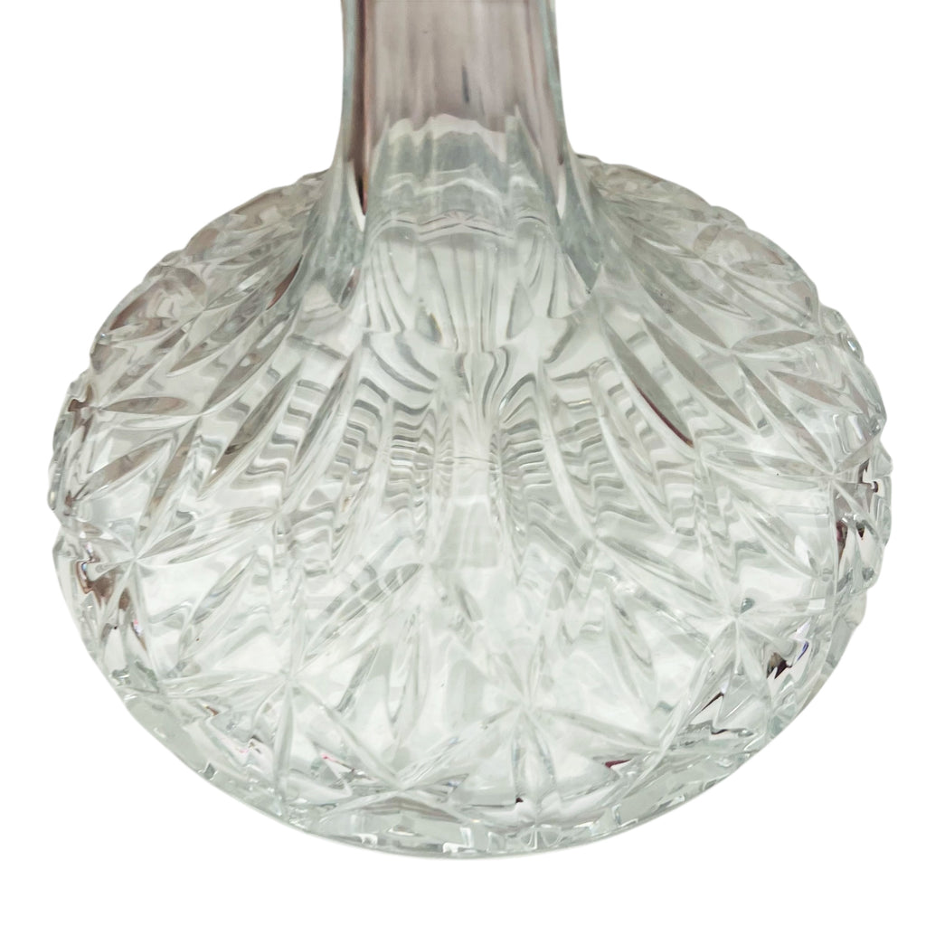 Vintage MCM Crystal Diamond Cut Decanter with Stopper