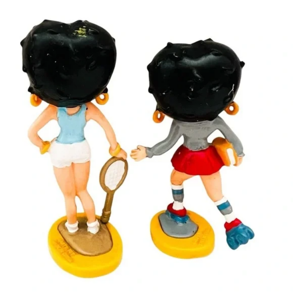 Vintage Betty Boop By Marty Toy Tennis And Roller Skating Plastic Figurines