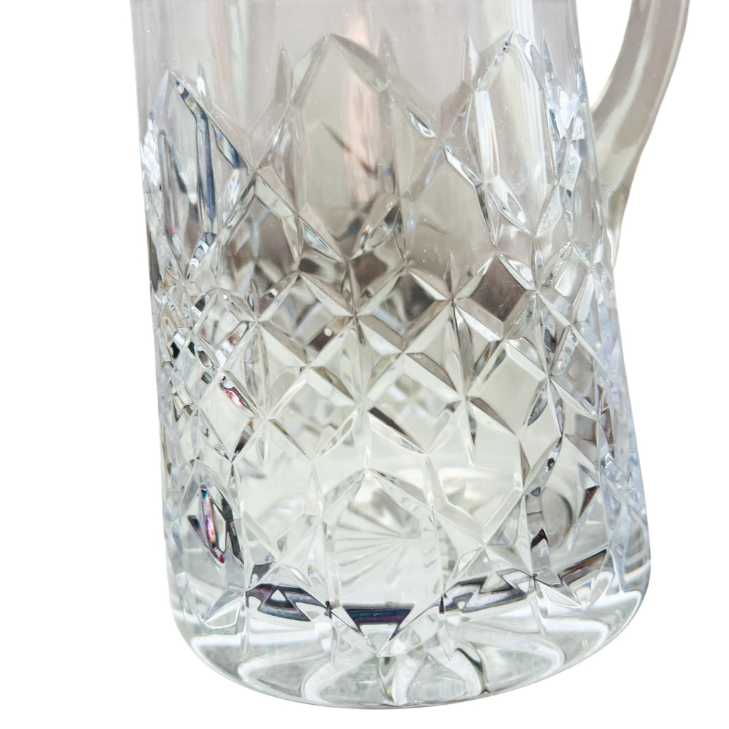 Vintage Crystal Pitcher Heavy Cut Glass Pitcher