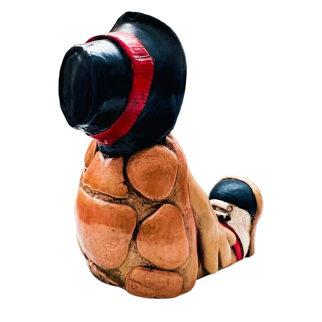 Vintage Hand Painted Quirky Turtle Figurine with Hat