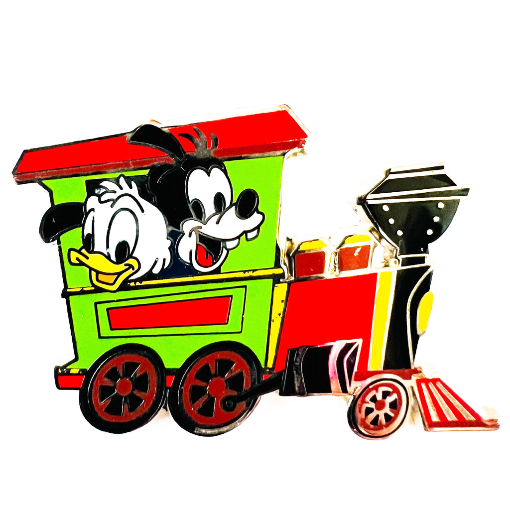 Disney Donald and Goofy Train Baby Characters in Vehicles Pin