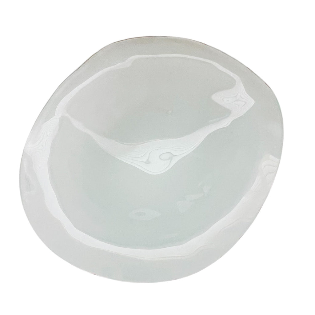 Vintage Annieglass Frosted Glazed Artist Signed Trinket Bowl