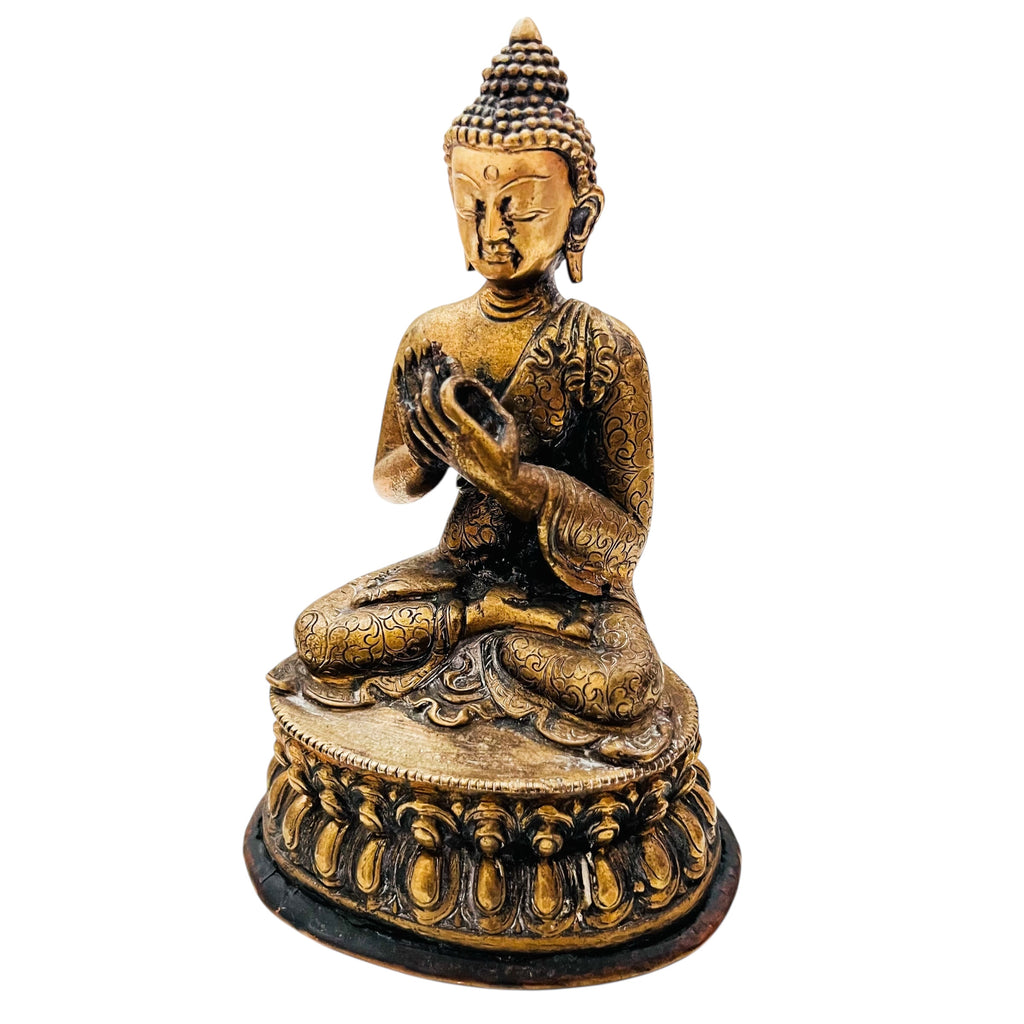Chinese Buddha Gilt Bronze Statue Figure