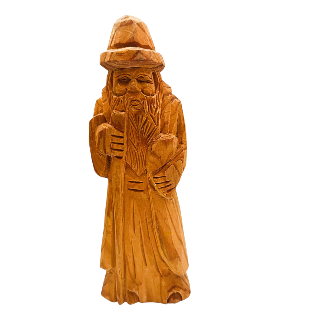 Vintage Hand Carved Wooden Bearded Man Figure