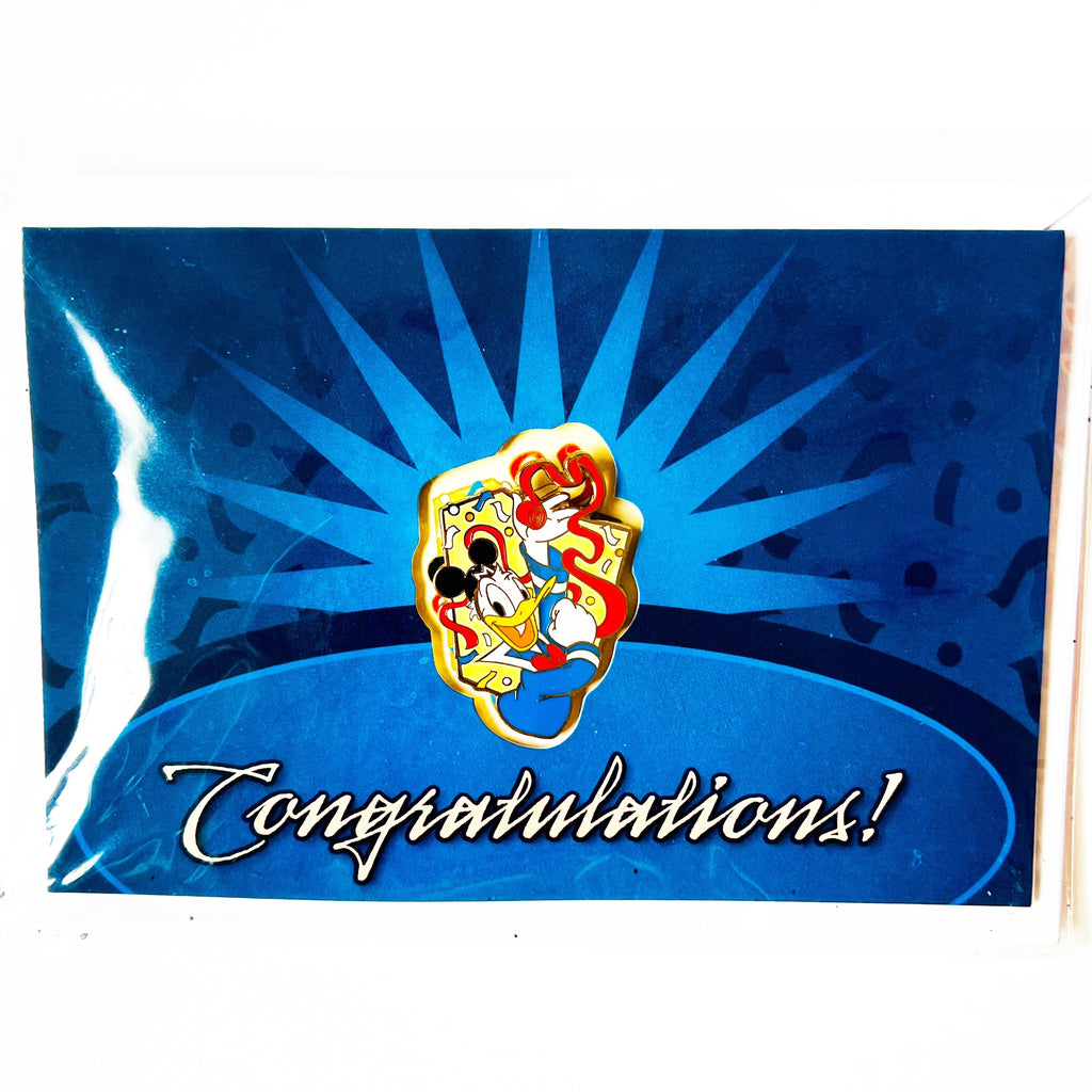 Disneyland Congratulations Donald Duck Greeting Card Pin