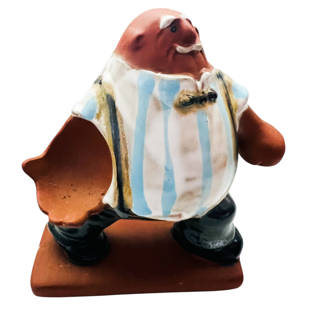 Vintage UCTCI JAPAN Man with Big Hands Stoneware Figurine Japan