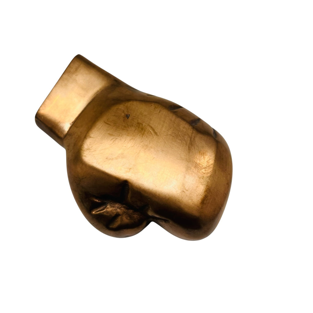 Vintage Brass Boxing Glove Desk Display Paperweight Office Art