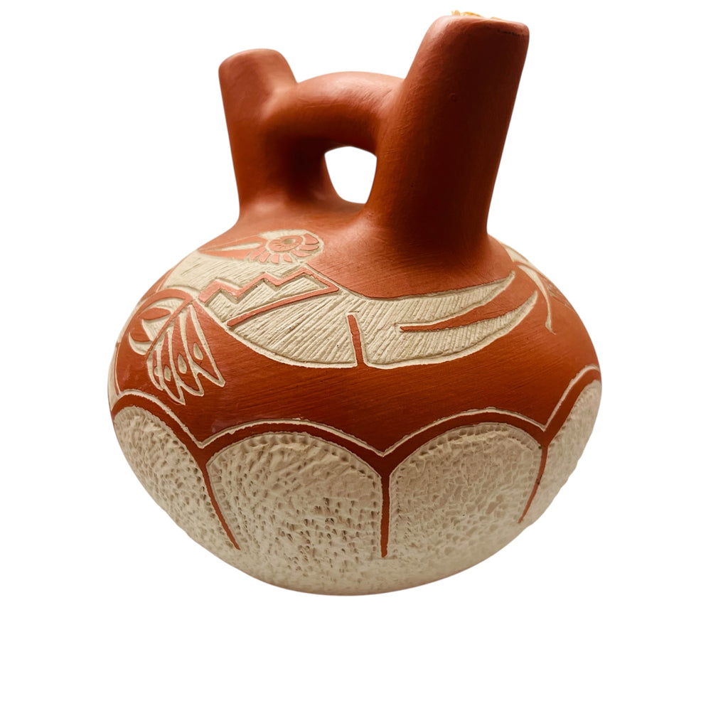 Vintage 1981 Pottery Signed Double Spout Wedding Vase