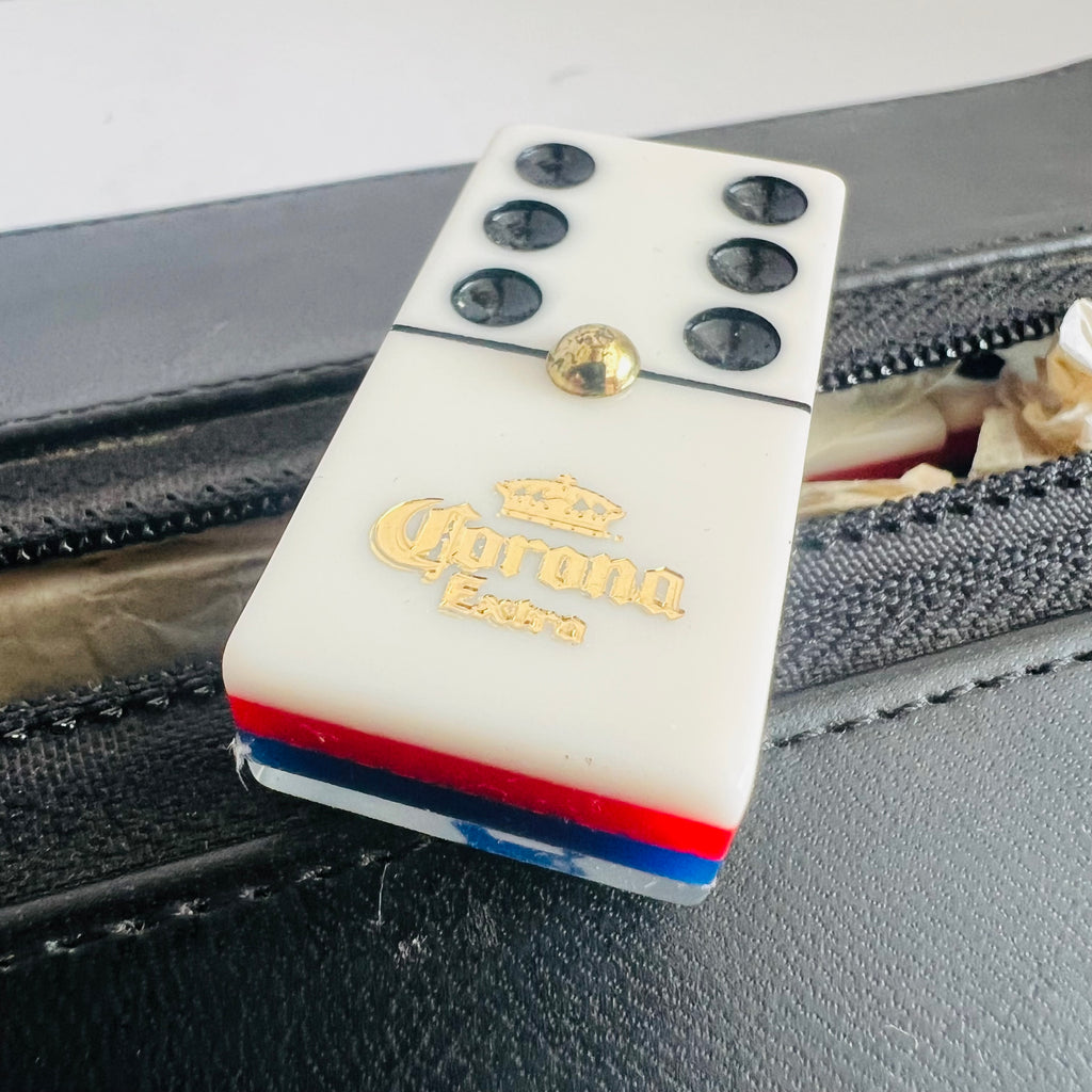 Corona Extra Domino Red White and Blue Striped Dominos Set