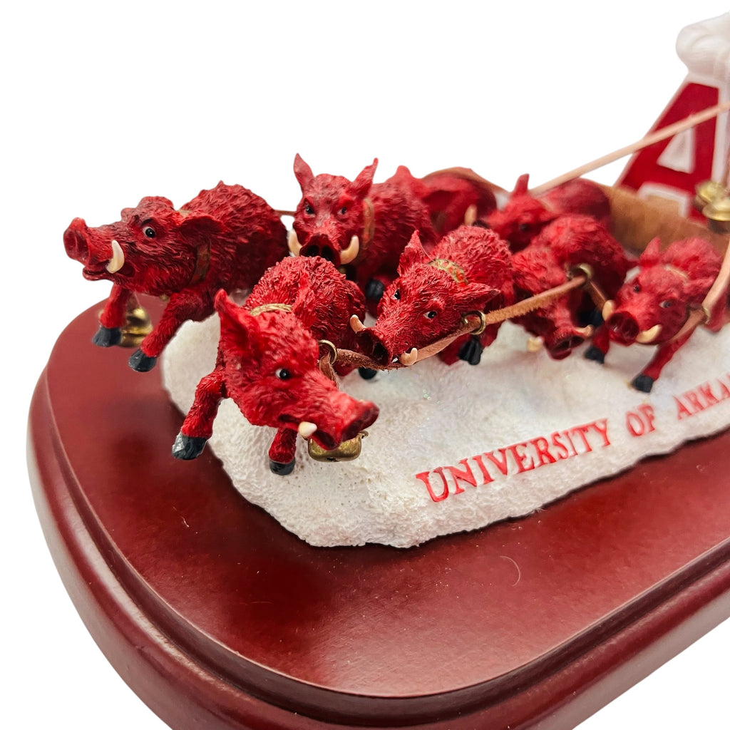 Slavic Treasures Arkansas Razorbacks Holiday Sleigh Figure