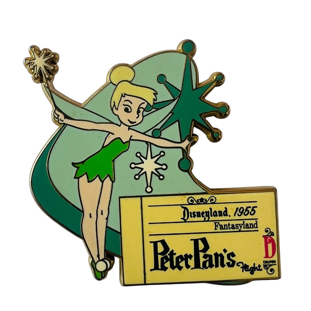 Disney Tinker Bell Peter Pan’s Flight Disneyland 1955 Ticket D Book LR Pin