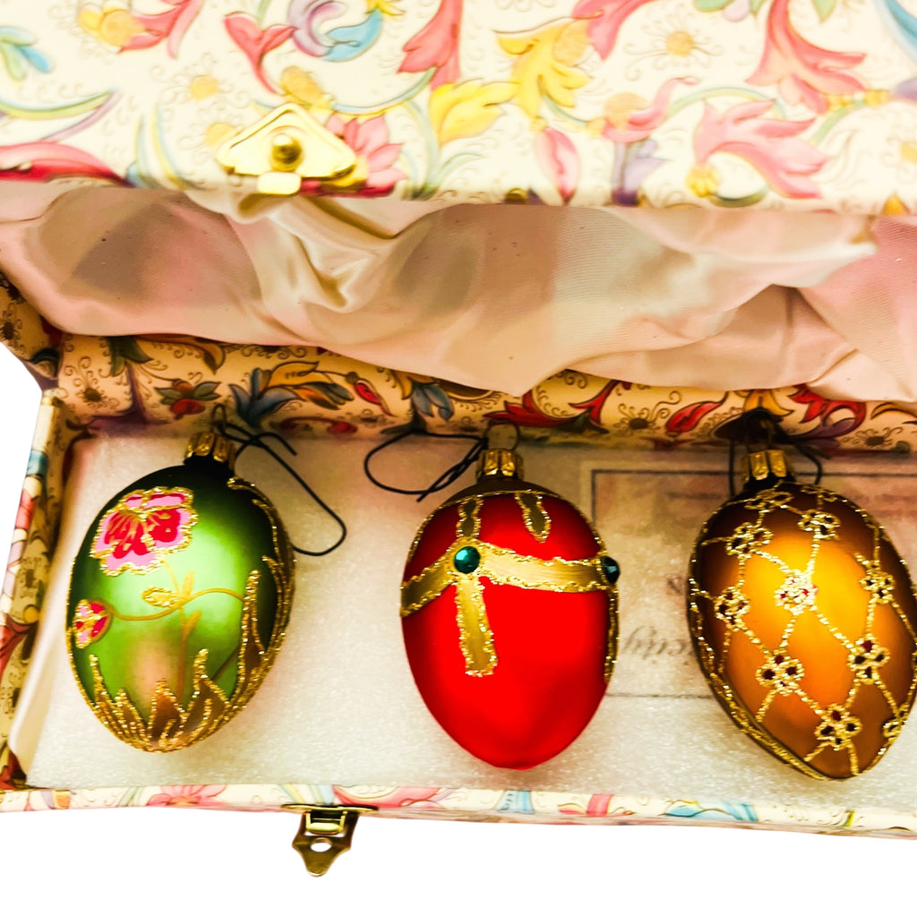 Vintage Germany Black Forest Collection Limited Edition Glass Egg Ornaments