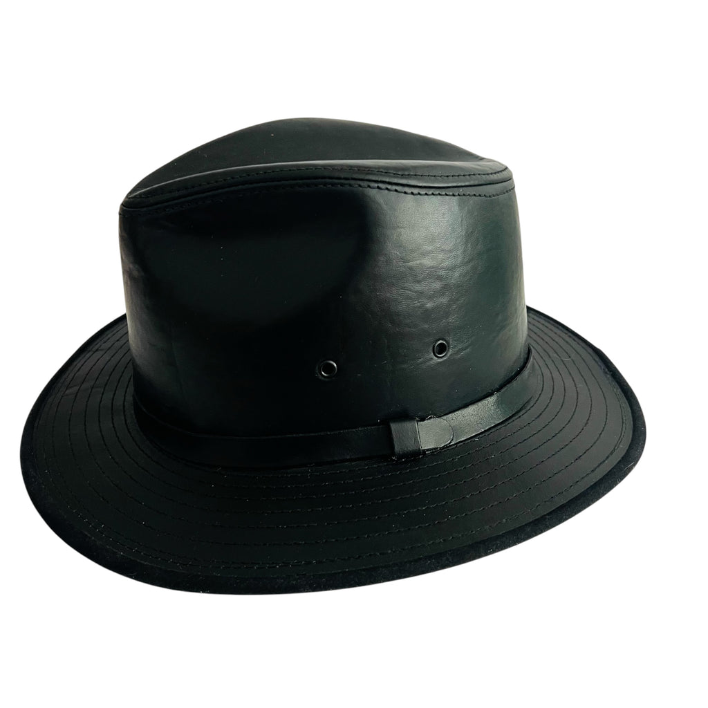 Vintage Wilsons Leather Fedora Hat Genuine Leather Hat Made in U.S.A.
