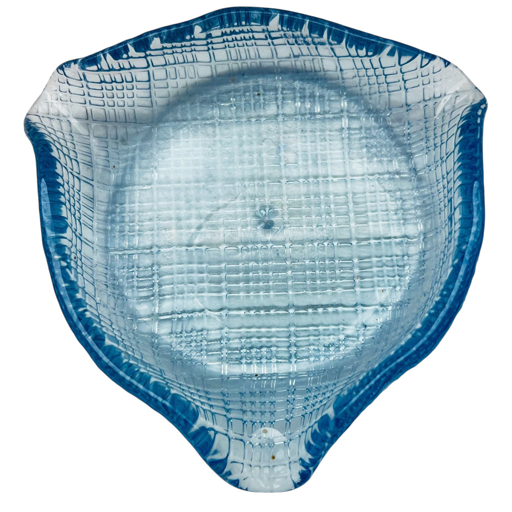Vintage Textured 3 Point Glass Trinket Dish