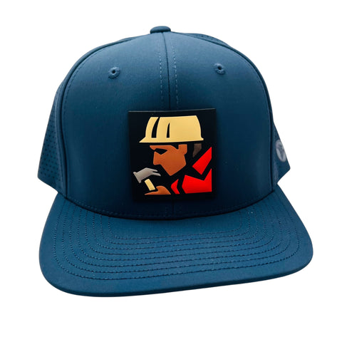 Branded Bills Construction Worker Logo Blue Cap Mesh SnapBack Hat