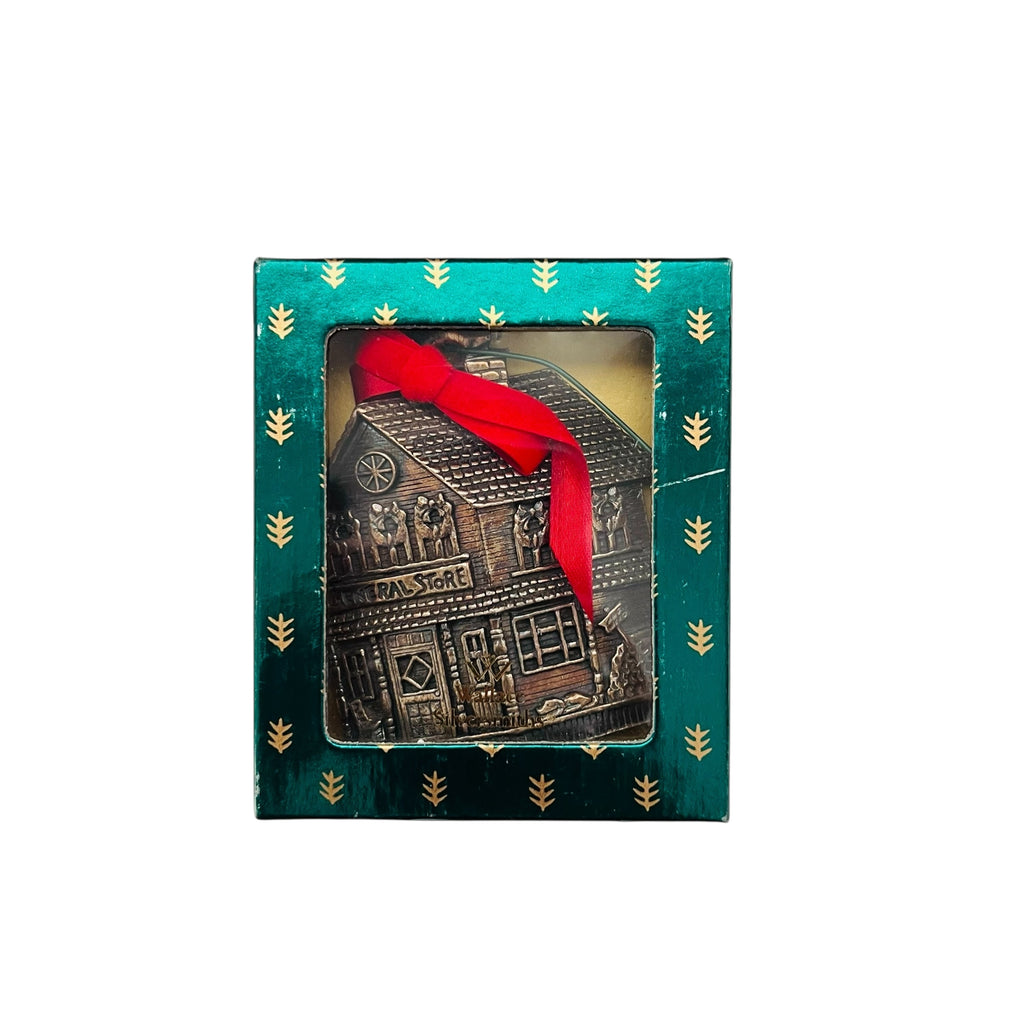 Santa Express Pewter Double Sided Barn Ornament