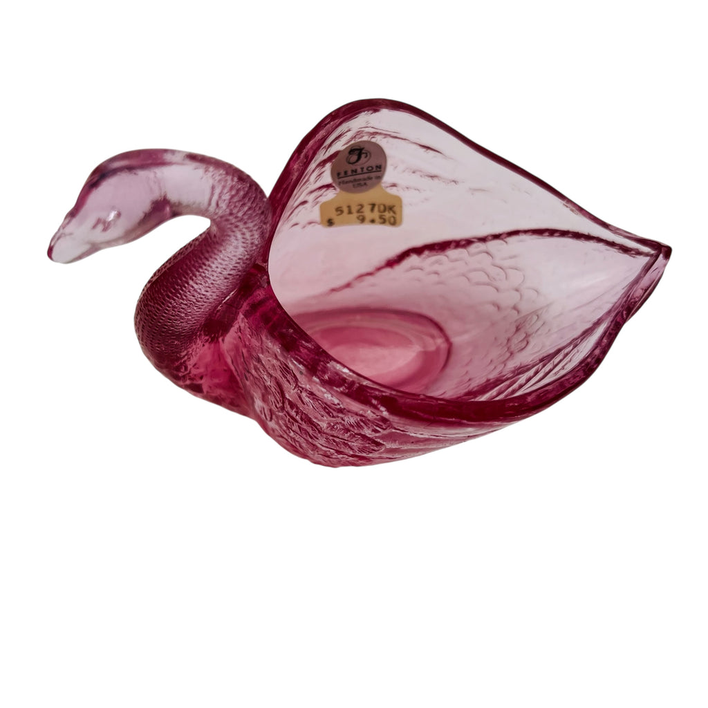 Vintage Fenton Art Glass Dusty Rose Pink Candy Bowl Trinket Dish Figurine